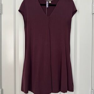 Alya Deep Purple V-Neck Tunic Dress